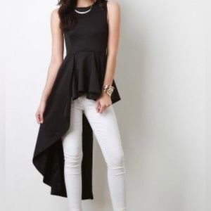L.N.V Asymmetrical Top. Black Blouse. Size S